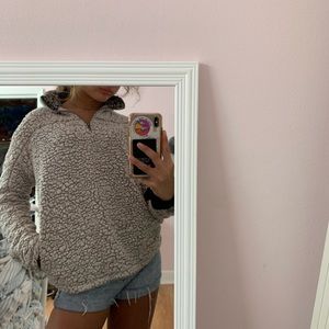 Thread+Supply -sherpa sweatshirt quarter zip up